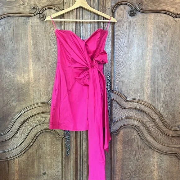 French Connection Florida Summer Strapless Pink Dress - Picture 5 of 13